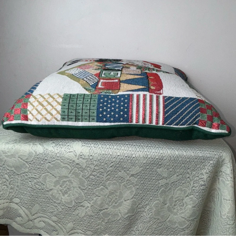 Vintage Fashion Christmas Decorative Tapestry NOEL Pillow 16”‎ x 16”